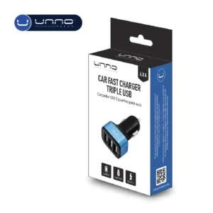 CARGADOR CARRO USB FAST CHARGE 6A UNNO 5022BK