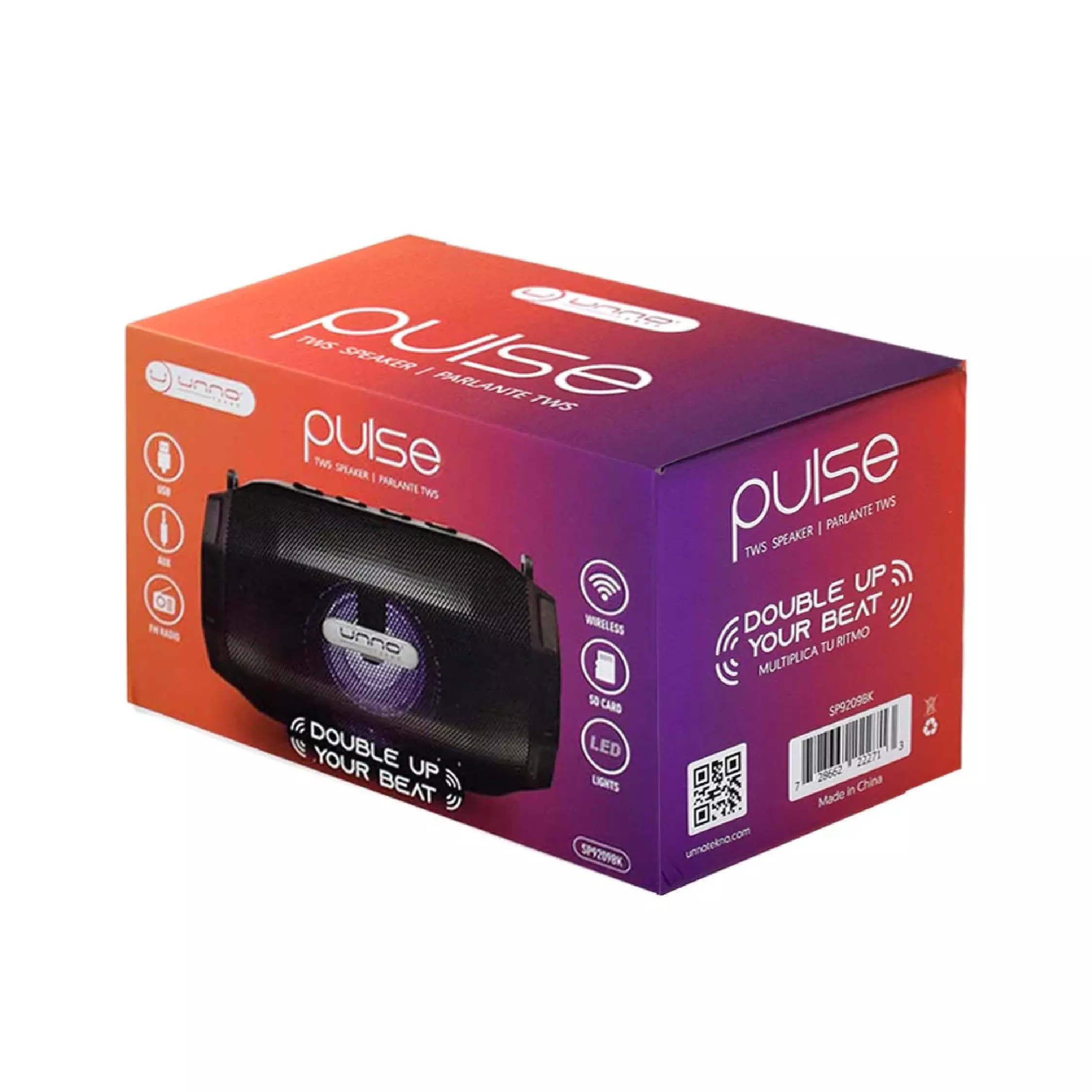 BOCINA BT TWS PULSE NEGRA UNNO - Imagen 2